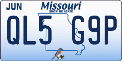 MO license plate QL5G9P