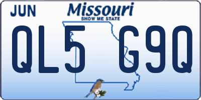 MO license plate QL5G9Q