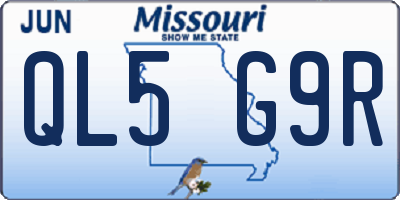 MO license plate QL5G9R