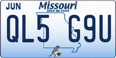 MO license plate QL5G9U