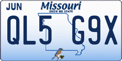 MO license plate QL5G9X