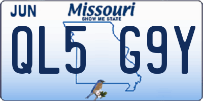MO license plate QL5G9Y