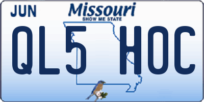 MO license plate QL5H0C