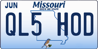 MO license plate QL5H0D