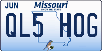 MO license plate QL5H0G
