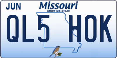 MO license plate QL5H0K