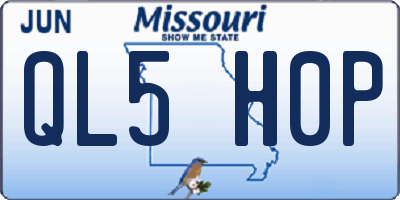 MO license plate QL5H0P