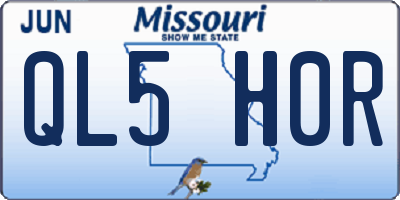 MO license plate QL5H0R