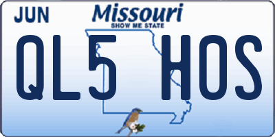 MO license plate QL5H0S