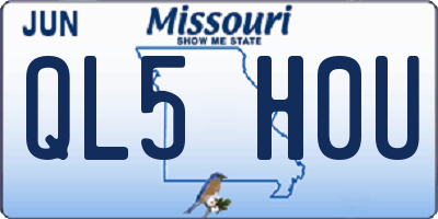 MO license plate QL5H0U