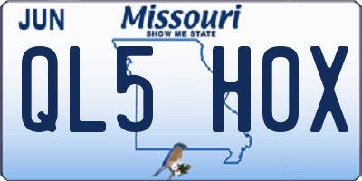 MO license plate QL5H0X
