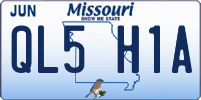 MO license plate QL5H1A
