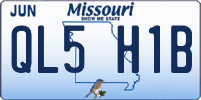 MO license plate QL5H1B