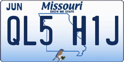 MO license plate QL5H1J