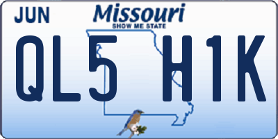 MO license plate QL5H1K