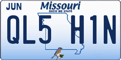 MO license plate QL5H1N