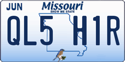MO license plate QL5H1R