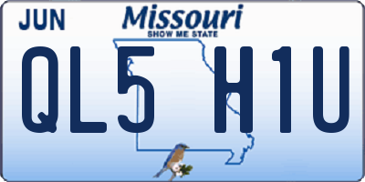 MO license plate QL5H1U