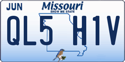 MO license plate QL5H1V