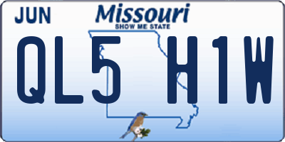 MO license plate QL5H1W