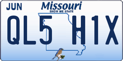 MO license plate QL5H1X