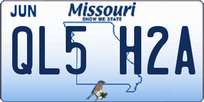 MO license plate QL5H2A