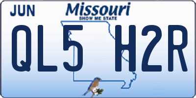 MO license plate QL5H2R