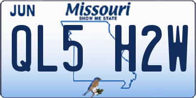 MO license plate QL5H2W