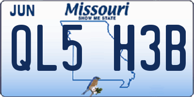 MO license plate QL5H3B