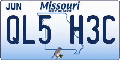 MO license plate QL5H3C