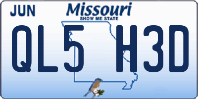 MO license plate QL5H3D