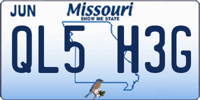 MO license plate QL5H3G