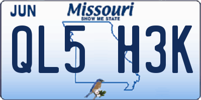 MO license plate QL5H3K