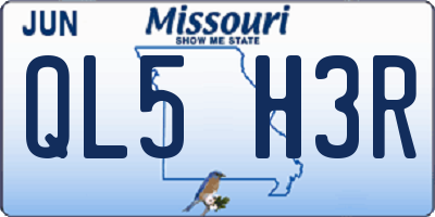 MO license plate QL5H3R