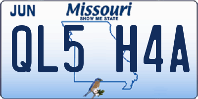 MO license plate QL5H4A