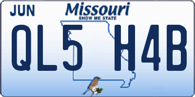 MO license plate QL5H4B