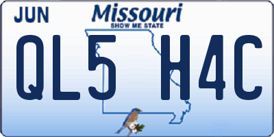 MO license plate QL5H4C