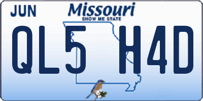 MO license plate QL5H4D