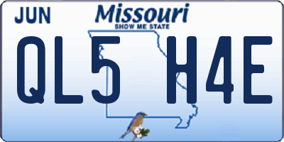 MO license plate QL5H4E