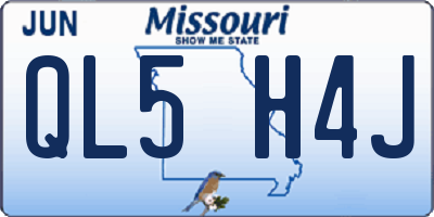 MO license plate QL5H4J