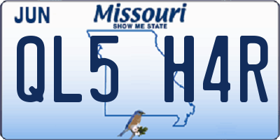MO license plate QL5H4R
