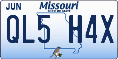 MO license plate QL5H4X