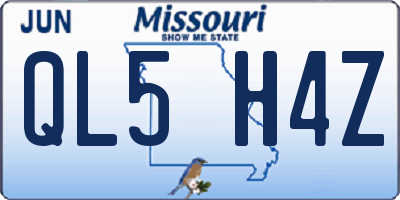 MO license plate QL5H4Z