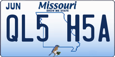 MO license plate QL5H5A