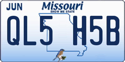 MO license plate QL5H5B