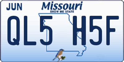MO license plate QL5H5F