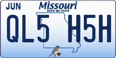 MO license plate QL5H5H