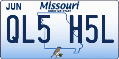 MO license plate QL5H5L