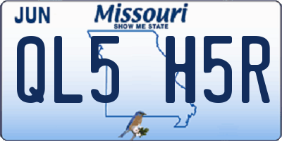 MO license plate QL5H5R