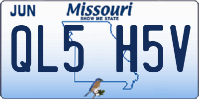 MO license plate QL5H5V